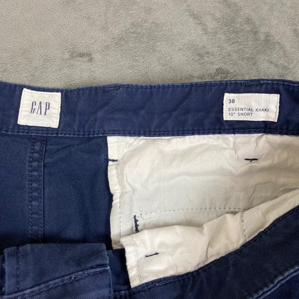 Gap Mens Essential Khaki 10 Inch Shorts Navy Blue Stretch Cotton Size 38 - Picture 2 of 5